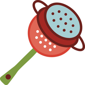 red and blue colander kitchen utensil clip art preview