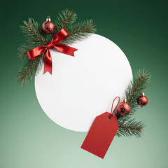 christmas greeting card with christmas balls