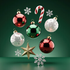 set of christmas balls