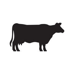 Cow Silhouette Vector graphic icon Design with white background

