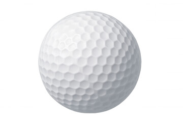 Golf ball with dimpled texture, white sport equipment for playing golf, isolated on transparent background