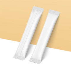 Blank package stick mockup. Vector illustration  on colour background. Can be use for food, cosmetic, medicine and etc. EPS10.