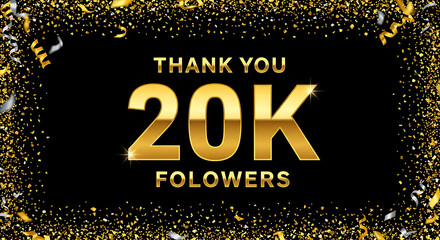 Celebrating 20K Followers A Golden Thank You with Confetti