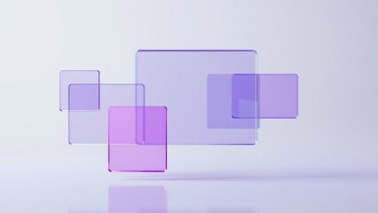 floating translucent rectangles in layered harmony of soft purple and pink tones with abstract depth, minimal elegance, modern texture and visual serenity for design inspiration