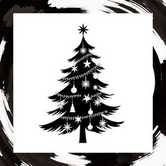 black and white christmas tree
