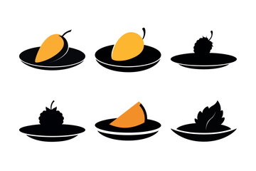 set of different food and drink vector icons for restaurant and cafe design