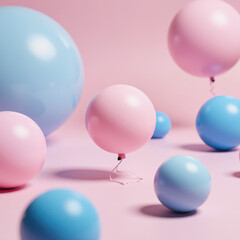 pink and blue balloons