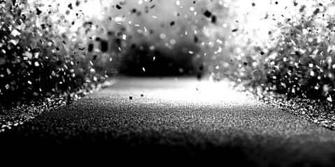 carpet lined with confetti creates a festive atmosphere for an event celebrating achievements