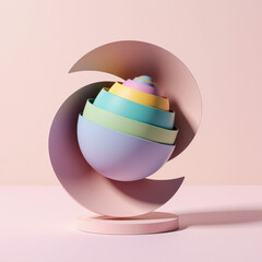 easter egg with pink ribbon