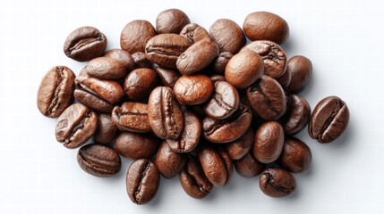 Fototapeta premium Roasted coffee beans on a white background