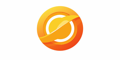 A captivating orange logo featuring a stylized planet with a prominent ring, , evoking themes of space exploration
