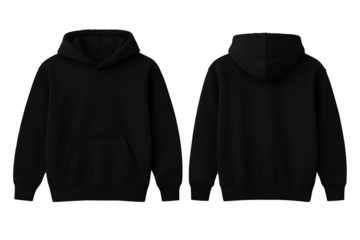 Simple Black Hoodie Mockup Front And Back