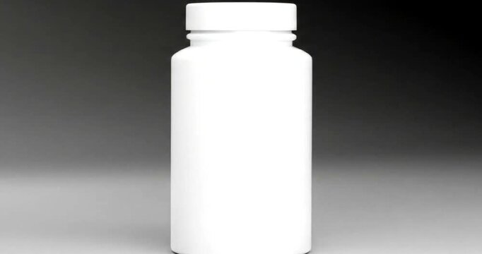 White bottle on gray background for product display