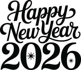 Vector art of happy new year 2026.