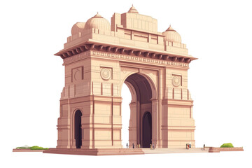 Fototapeta premium Ornate sandstone arch with domed top; symmetrical, stylized vector
