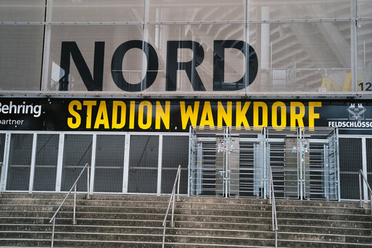 North entrance of Stadion Wankdorf in Bern, Switzerland, October 2025