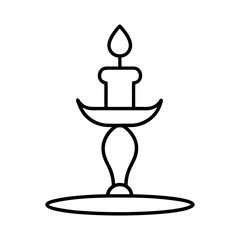 candle holder outline line art vector