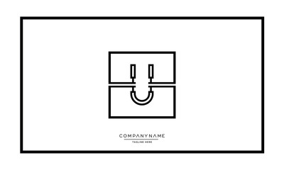 Alphabet letters U or UU logo monogram