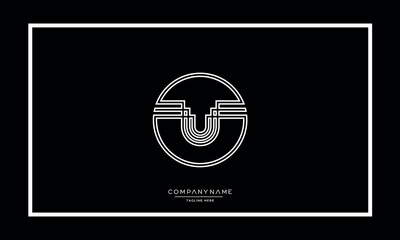 Alphabet letters U or UU logo monogram