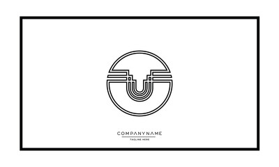 Alphabet letters U or UU logo monogram