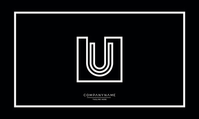Alphabet letters U or UU logo monogram