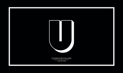 Alphabet letters U or UU logo monogram