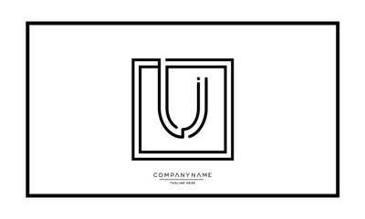Alphabet letters U or UU logo monogram