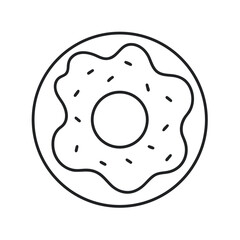 doughnut outline line art vector