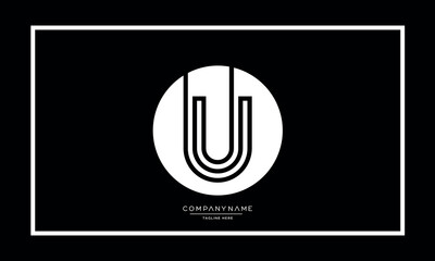 Alphabet letters U or UU logo monogram