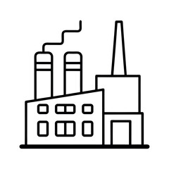 factory outline line art vector