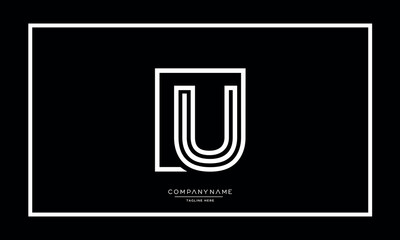 Alphabet letters U or UU logo monogram