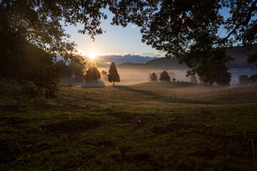 alba meravigliosa al centro equestre di Pratoni del vivaro. Roma