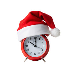 Vintage Clock with Santa Hat – Festive Countdown to Holiday Magic and Midnight Joy

