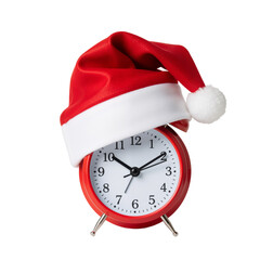 Vintage Clock with Santa Hat – Festive Countdown to Holiday Magic and Midnight Joy

