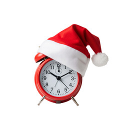 Vintage Clock with Santa Hat – Festive Countdown to Holiday Magic and Midnight Joy

