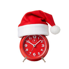 Vintage Clock with Santa Hat – Festive Countdown to Holiday Magic and Midnight Joy

