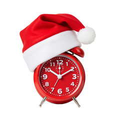 Vintage Clock with Santa Hat – Festive Countdown to Holiday Magic and Midnight Joy

