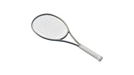 Tennis racket and ball on a plain background ready for a game or practice session.  isolated on white. PNG transparent