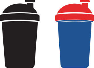 Obraz premium Protein Shaker Icons bottle supplement