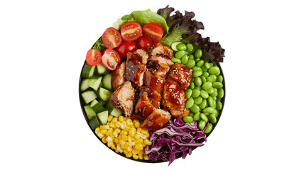 Healthy Teriyaki Chicken Salad Bowl with Fresh Veggies