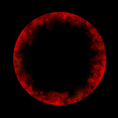 Red smoky circular frame with transparent background and inner glow effect suitable for various visual projects