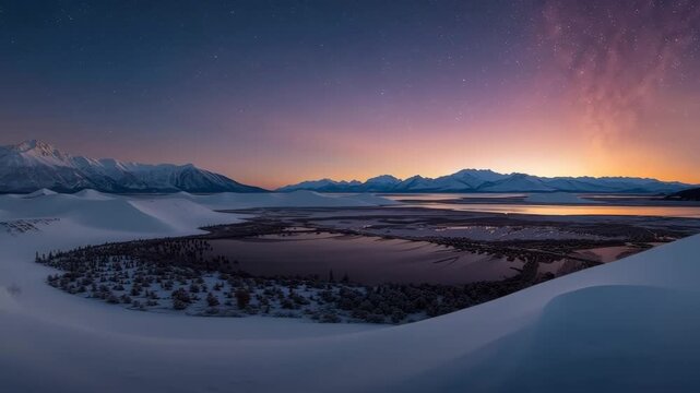 Stunning Carcross Desert Yukon, Canada, winter night