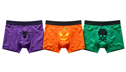 Halloween Boxer Briefs PNG – Spider, Pumpkin, Skull Overlays for Spooky Apparel