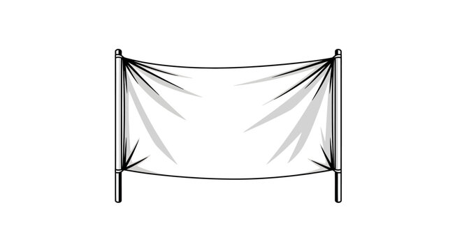 Blank banner stretched between poles, ready for custom text or graphics