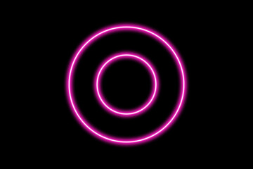 Neon Pink Concentric Rings on Black
