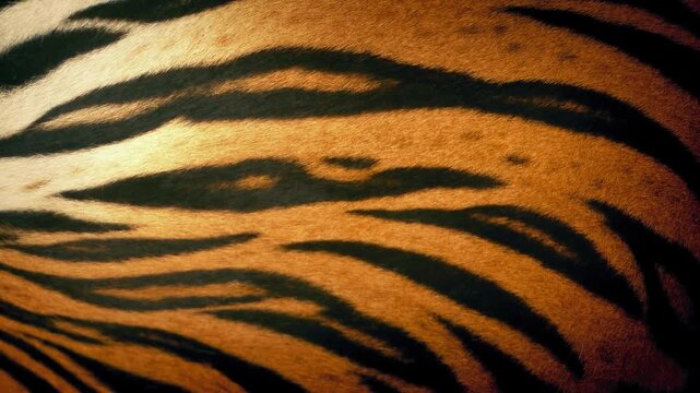 Tiger Body Breathing Close-Up Shot
