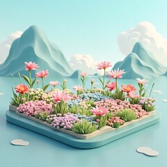 花, 野原, 草原, 風景, 空, 自然, 草, 山, 花々, 野花, 春, 夏, 綺麗, リラックス, 美しさ、背景、