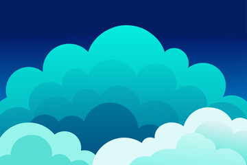 Illustration of fluffy clouds against a dark sky