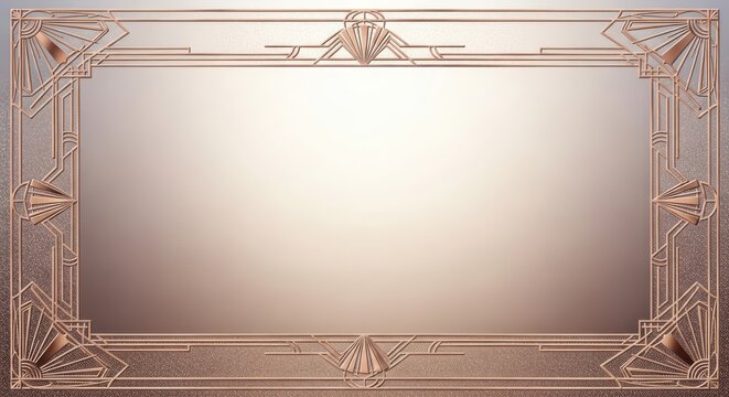 Elegant art deco frame with rose gold accents ideal for announcements or design projects
