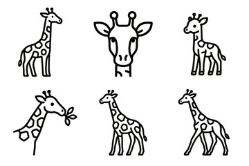 Cute giraffe illustrations: playful and simple line art collection